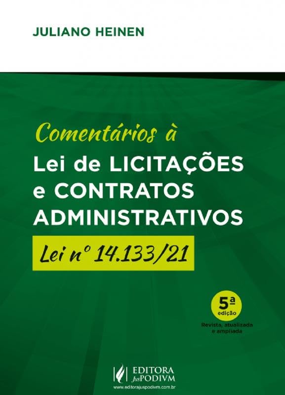 Capa de COMENTÁRIOS À LEI DE LICITAÇÕES E CONTRATOS ADMINISTRATIVOS - LEI Nº 14.133/21 (2024)