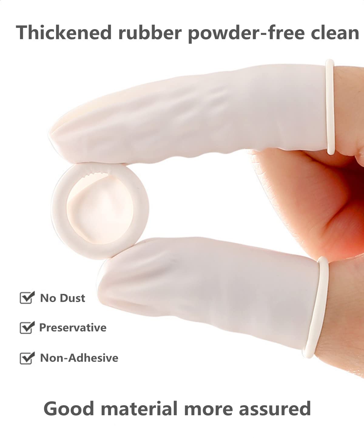 Doigtiers en Latex, Couvre-Doigts Gants en Latex Protège Doigt Protecteur de Bout des Doigts pour Doigt Blessé, Doigt Fissuré, Nail Art, DIY, Artisanat (Blanc)