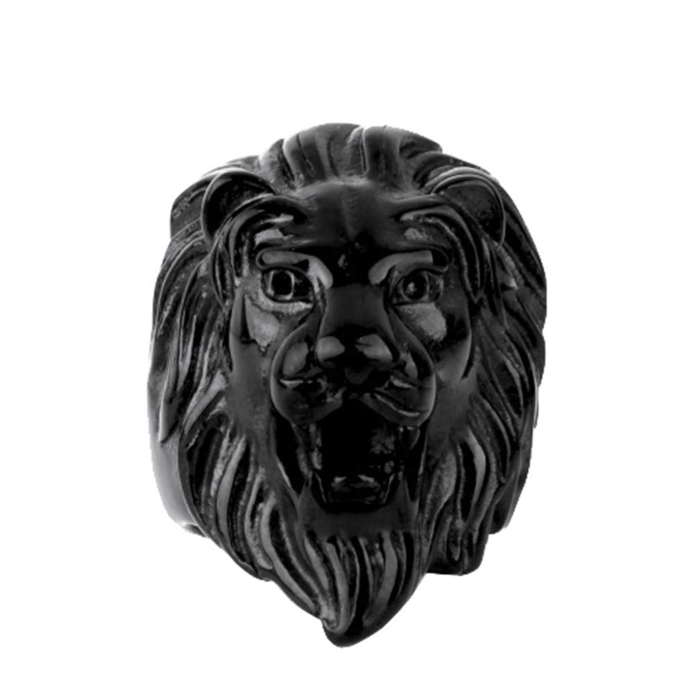 OAKKYJoyería de los Hombres Acero Inoxidable Dominador Cabeza de León Anillos, Vendimia