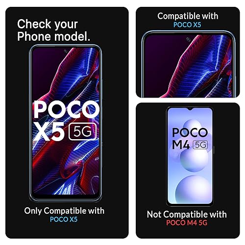 Image of FIRST MART Tempered Glass for Poco X5 and Poco X5 Pro, 9H 0.3 mm Full-Glue Screen Protector with Cable Protector, 3D Edge-to-Edge, HD Clear, Case-Friendly, Black, Pack of 1