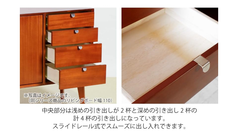 Amazon.co.jp: リビングボード 幅160cm キャビネット サイド