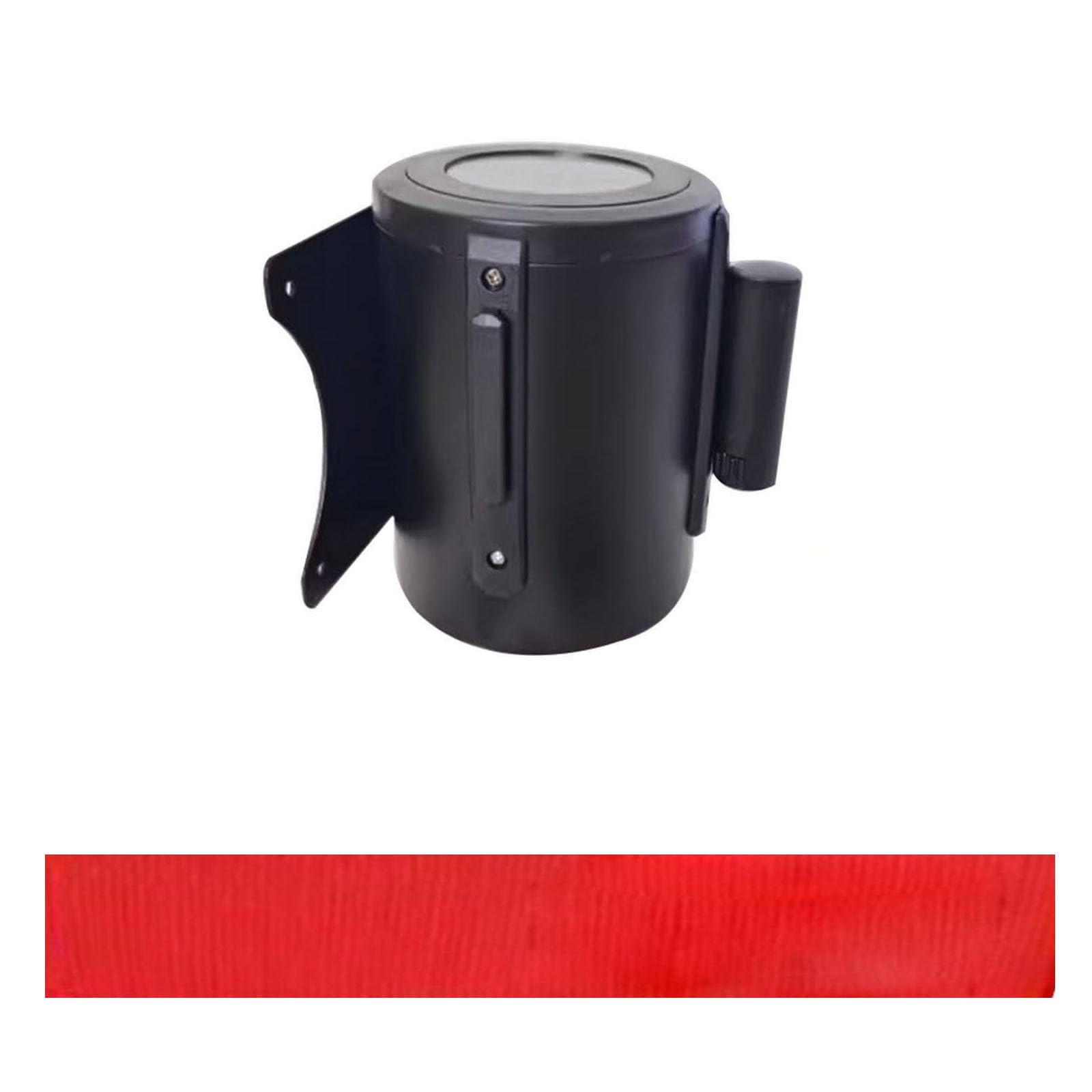 CAIFEXUE Red Wall Mount Queue Belt Barrier, 2/3/5/10M Queuing Safety Tape Cordon, with Mounting Accessories and Carbon Steel Housing/B/10M(32Ft)