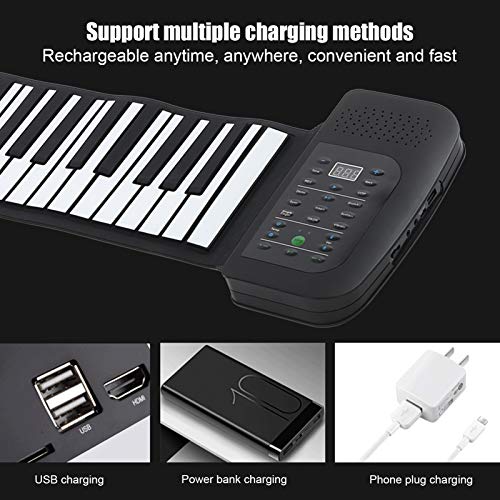 Roll Up Piano, Silicone 88 Touches Piano Électrique Clavier Main Roll Piano - Les Beatles, Paul McCartney, John Lennon, RIngo Starr, George Harrison Roll Up Piano, Silicone 88 Touches Piano Électrique Clavier Main Roll Piano – Image 3