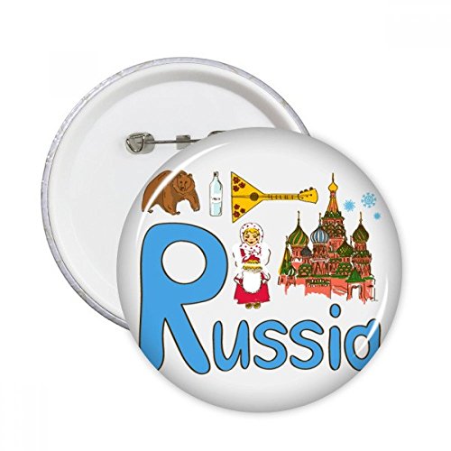 Pins Russie symbole national haut-lieu touristique badge bouton déco sac vêtement