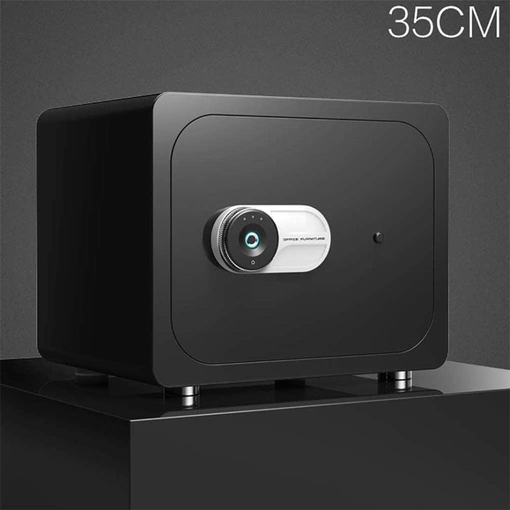Blacknull Cassaforte con Impronta Digitale WiFi Smart Control Tutto in Acciaio 35 Cm Antifurto Comodino Invisibile Cassaforte Meccanica con Password per Casa Ufficio Affari, Black