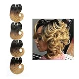 Ombre 1B 27 Human Hair Short Body Wave Bundles Two Tone Brazilian Hair 6