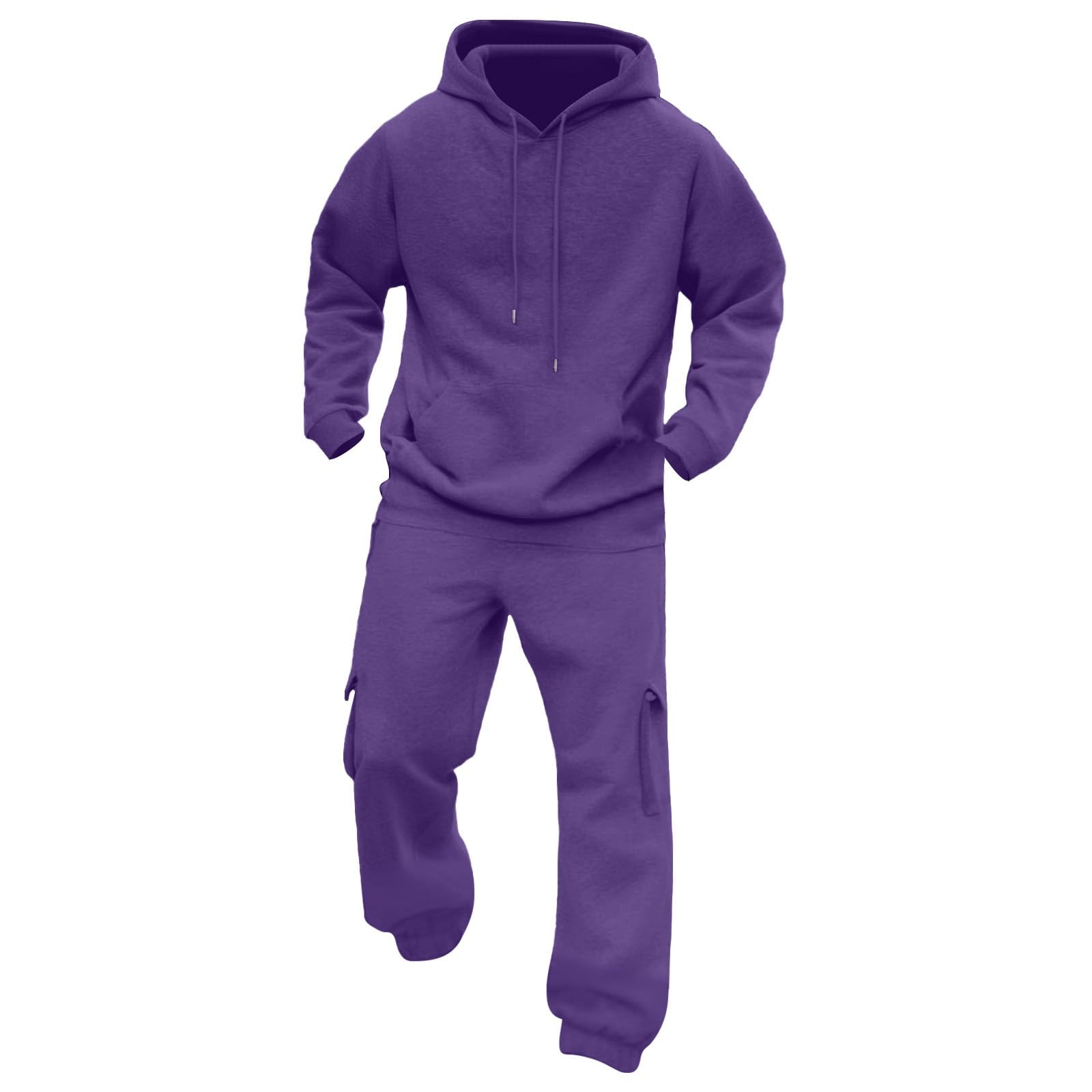 Tuta da uomo, set completo con cappuccio, per allenamento, fitness, corsa, abbigliamento sportivo, casual, a maniche lunghe, comodo, caldo ed elegante