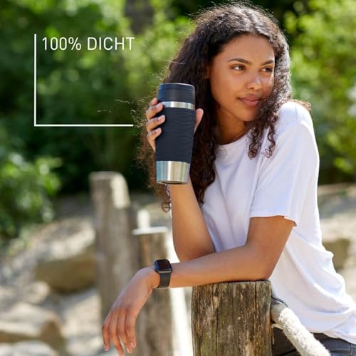 Emsa Travel Mug 360ml Wave Thermobecher, neuer Komfort-Schraubverschluss, Isolierbecher Edelstahl, 4h heiß und 8h kalt, 100% dicht… – Ansicht 2