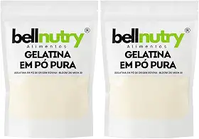 Gelatina Pura Natural Sem Sabor E Incolor 2kg Rica Em Proteina - Bellnutry Alimentos