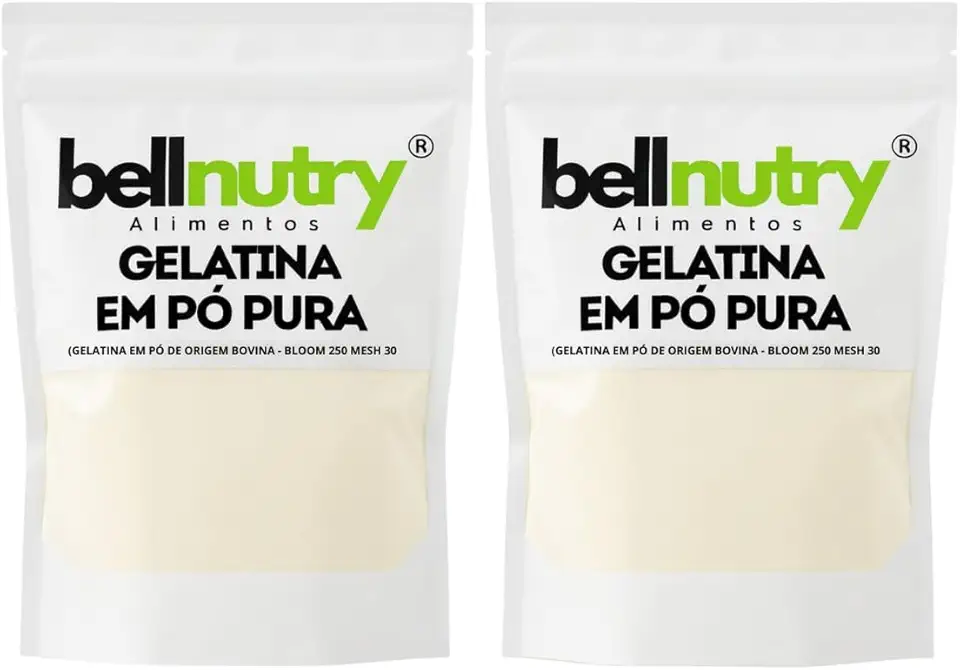 Gelatina Pura Natural Sem Sabor E Incolor 2kg Rica Em Proteina - Bellnutry Alimentos