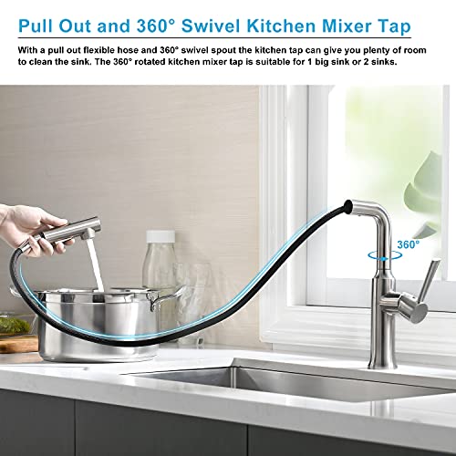 CREA-Grifo-de-Cocina-con-Ducha-Extraible-Grifo-para-Fregadero-con-2-Modos-de-Rociado-Grifo-de-Cocina-Monomando-Giratorio-a-360-Acero-Inoxidable CREA-Grifo-de-Cocina-con-Ducha-Extraible-Grifo-para-Fregadero-con-2-Modos-de-Rociado-Grifo-de-Cocina-Monomando-Giratorio-a-360-Acero-Inoxidable