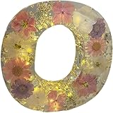 BJVF Personalized Floral Resin LED Letter Night Light – Custom A-Z Initial Table Lamp – Handcrafted Real Dried Flowers Home Decor & Gift for Birthday, Wedding, Mother’s Day (Ocolor)