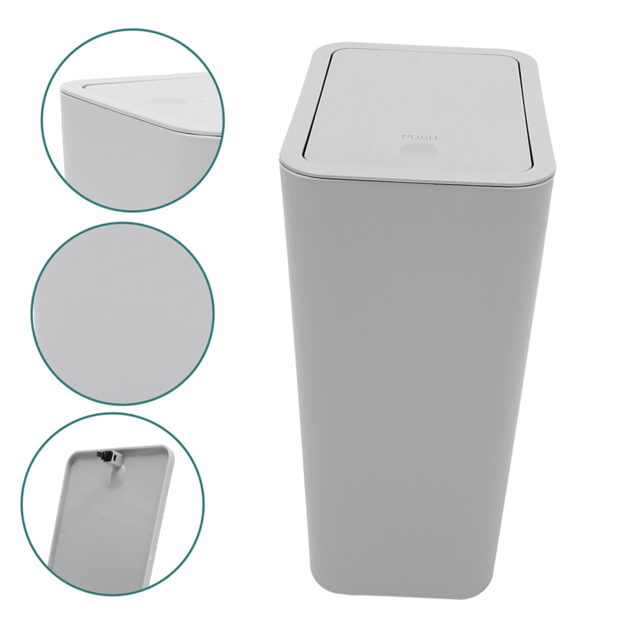 DECHOUS Pattumiera Con Coperchio Pressione Cestino Piccolo in Resistente e Pratico Per Cucina Bagno e Camera Da Letto