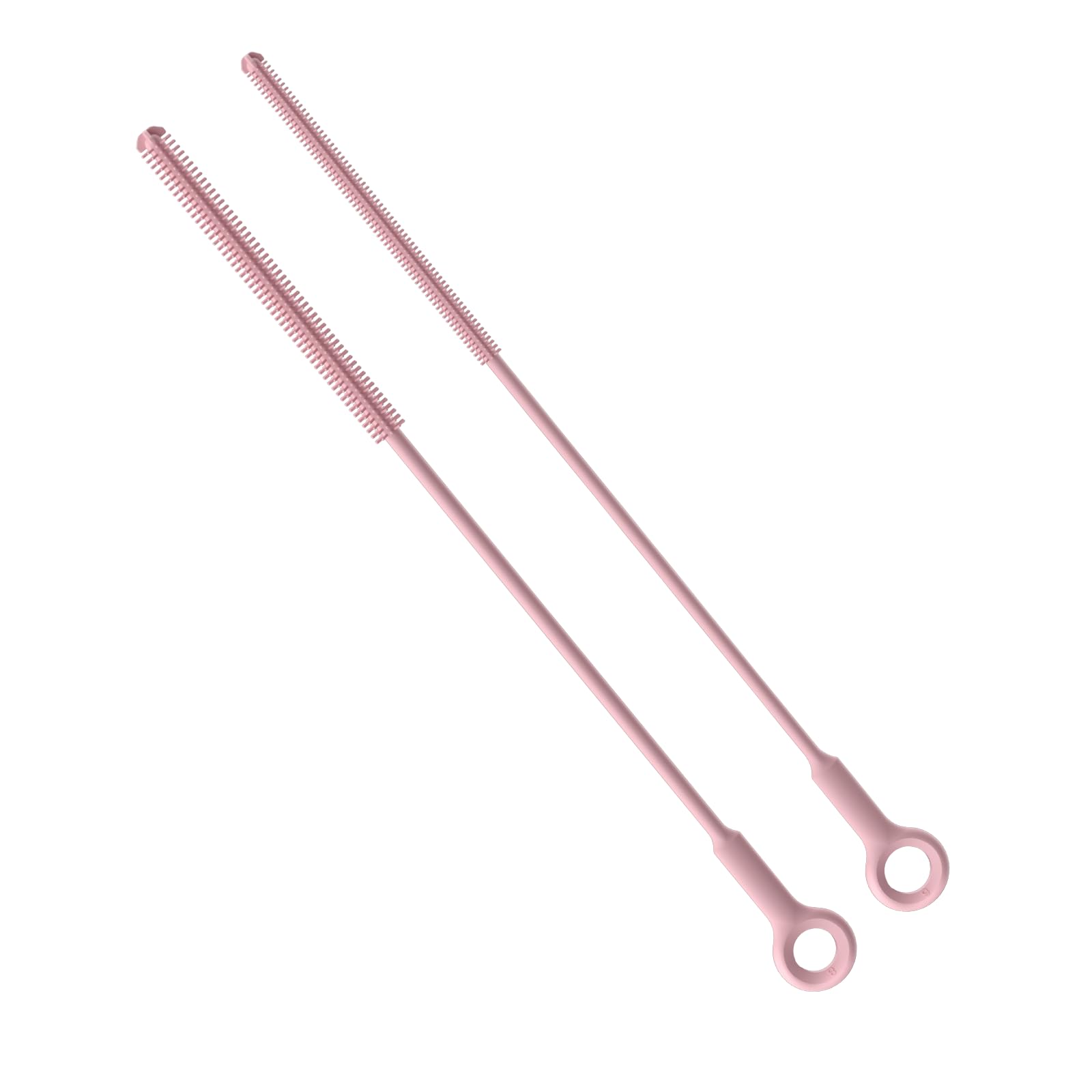 Reusable Silicone Straw Cleaner Brush Set, 2-Pack Extra Long Straw Cleaning Brush for Metal Glass Water Bottle Drinking Straws, Flexible&Bendable