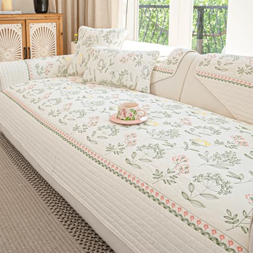 Housse de canapé en coton lavable de qualité supérieure blanche - 2