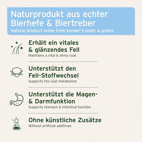 AniForte BT Pur Bierhefe für Pferde 5kg - Naturprodukt für gesundes, glänzendes Fell & Haut, Unterstützt Magen-Darm-Trakt & Darmflora, Nährstofflieferant