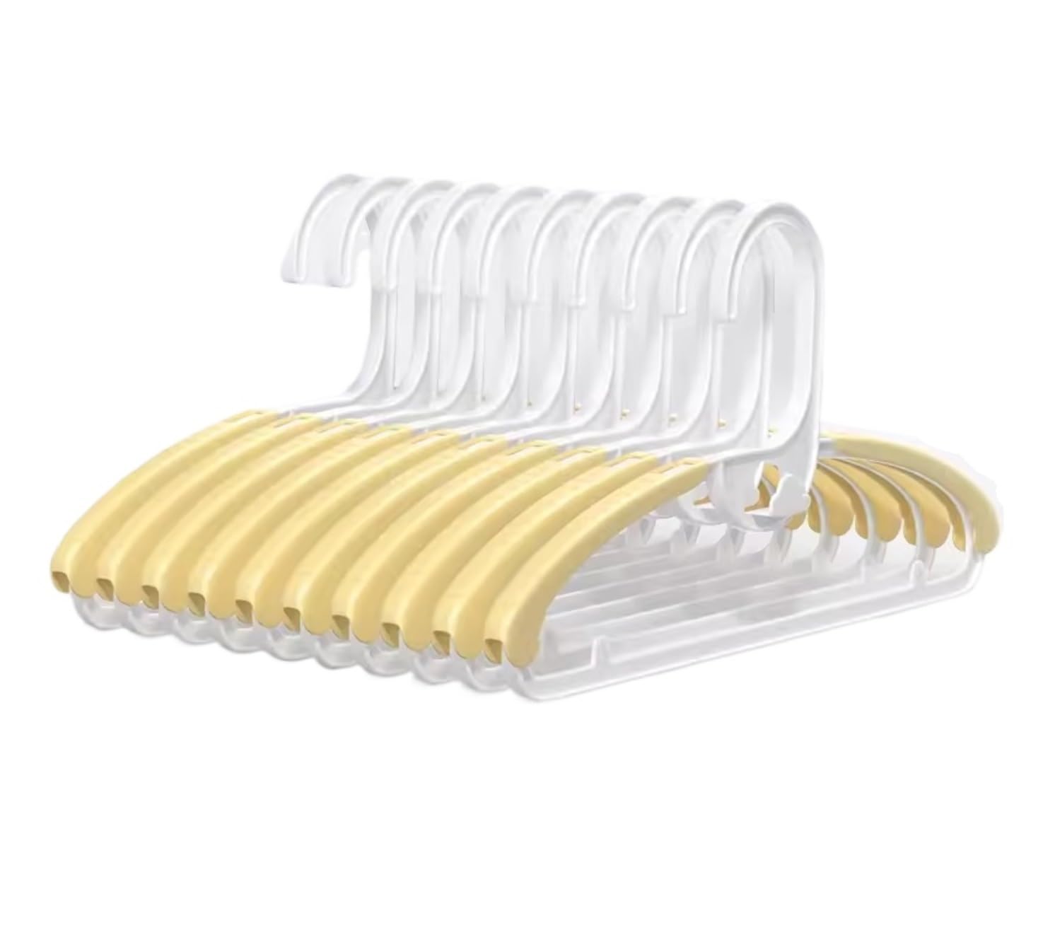 Cintres pour Pantalon Cintre À Vêtements Supports Flexibles en Plastique Affichage Cintres Manteaux Organisateur Gain De Place Rangement Vêtements(Yellow,30pcs)