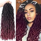 FORCUTEU 6 packs Gypsy Locs Crochet Goddess Faux Locs Ombre Curly Wavy Locs Twist Braiding Hair...