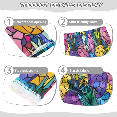 Bolaz Toddler Girls Leggings Printed Yoga Pants Leggings Purple Pink Pineapple for Kids3