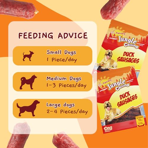 Image of Jungle Calling 66-Count Soft Duck Sausage Treats for Small & Medium Dogs