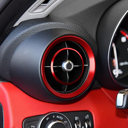 Image of 4PCS Car Air Vent Frame Trim AC Sticker Decals Aluminum Alloy Compatible with Alfa Romeo Giulia 952 Stelvio 949 2016-2026 Accessories (Front)