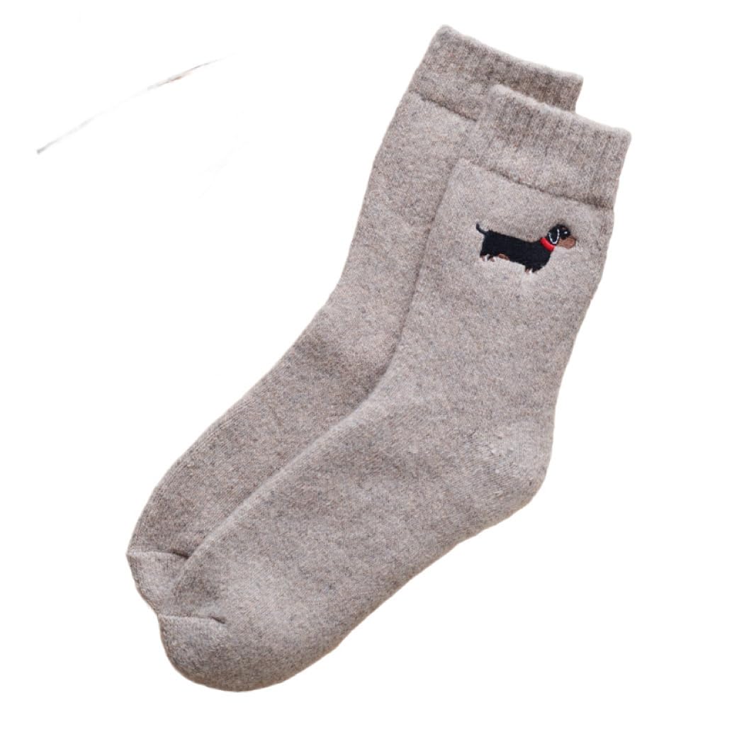 Sweet William Designs Unisex Taupe Dachshund Dog Walking Socks