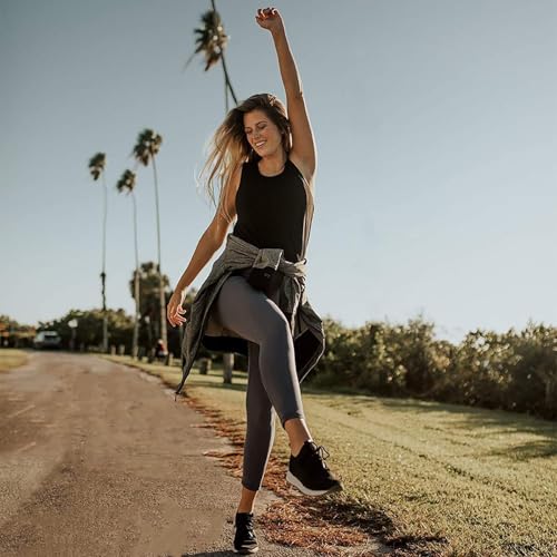 Image of High Waisted Leggings for Women - Soft Athletic Tummy Control Pants for Running Cycling Yoga Workout - Reg & Plus Size