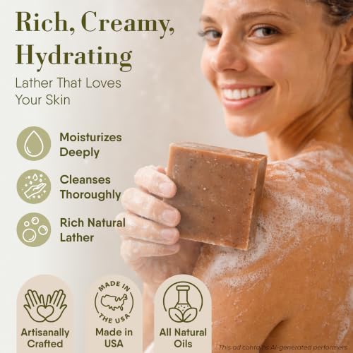 Image of 360Feel Handmade Castile Soap - Oatmeal Milk & Honey, 5 oz