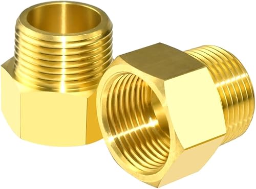 SDTC Tech Paquete de 2 accesorios de tubería de latón rosca macho NPT de 34 pulgadas a adaptador reductor de rosca hembra NPT de 34 pulgadas