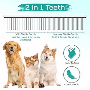 Professional Pet Grooming Kit – 6 in 1 Dog Grooming Scissor Kit – Dog & Cat Grooming Supplies – Adjustable Screw Scissors, 4CR Stainless Steel Dog Clippers, Hair Thinning Shears, Rubber Grips…