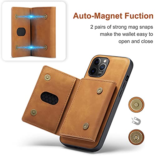 Coque portefeuille iPhone 7 rouge anti-perte de cartes magnétique - 5