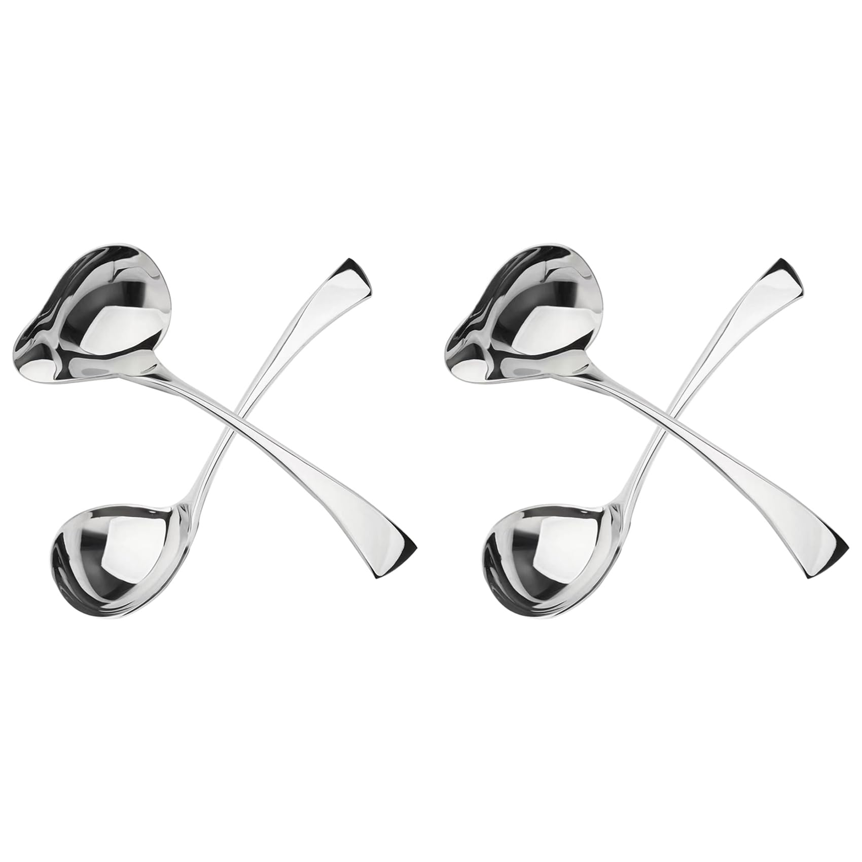 Hndhbfgrt 4Pcs Small Gravy Ladle, Sauce Ladle, Sauce Ladle with Pouring Spout, Stainless Steel Mini Ladle, Dishwasher Safe