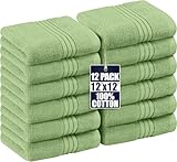 Utopia Towels Cotton Washcloths, 12 Pack, 700 GSM, Sage Green