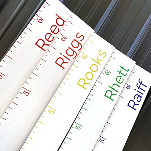 HEADWATERS STUDIO | Personalized Multicolor Wooden Height Growth Chart Ruler for Kids, Boys & Girls w 2 Sizes & Colors | Nursery Hanging Wall Decor, Baby Gift, Customized Measurement Chart - Image 4