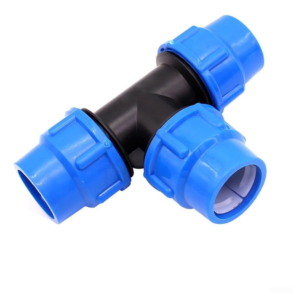 Raccord rapide en T pour tuyau PE PVC PPR raccord de valve 3 voies jardin 63mm