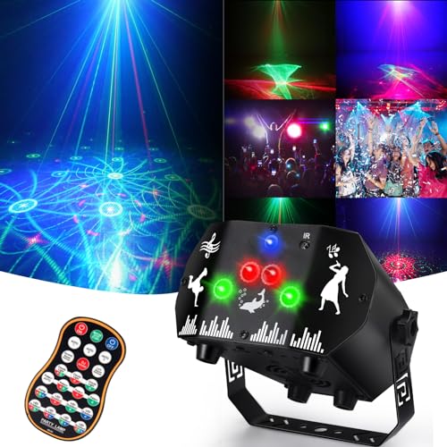 Fwiull Discolicht Partylicht mit Fernbedienung, DJ Musikgesteuert Disco Licht Party Lichter mit Stroboskop, Sprachsteuerte LED Party Lampe, RGB USB Discokugel für Halloween Weihnachten Klub