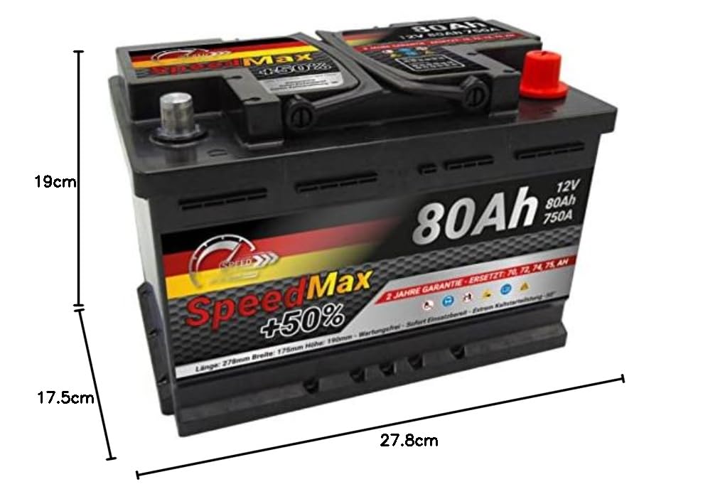 Autobatterie Speed Max ersetzt (80 Ah)