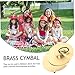 Toyvian 1 Pair Copper Cymbal Tibetan Tingsha Cymbal Bells 6 Inch Brass Hand s Finger Accessories Miss Electronic Cloth Chimes