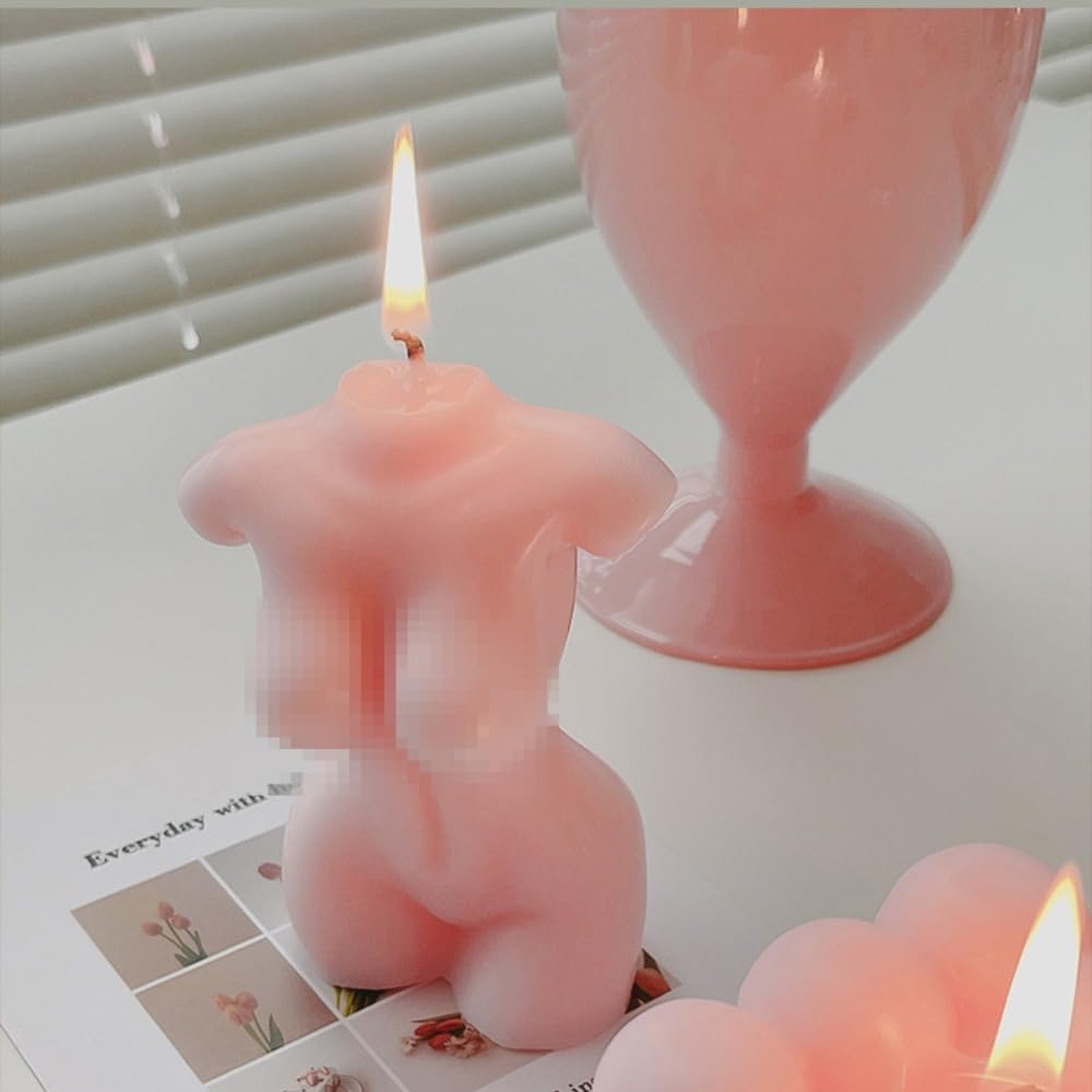 Scented Candles S Woman Body Aromatherapy Candles Birthday Gifts for her, Mother's Day Gifts for Women (Pink)