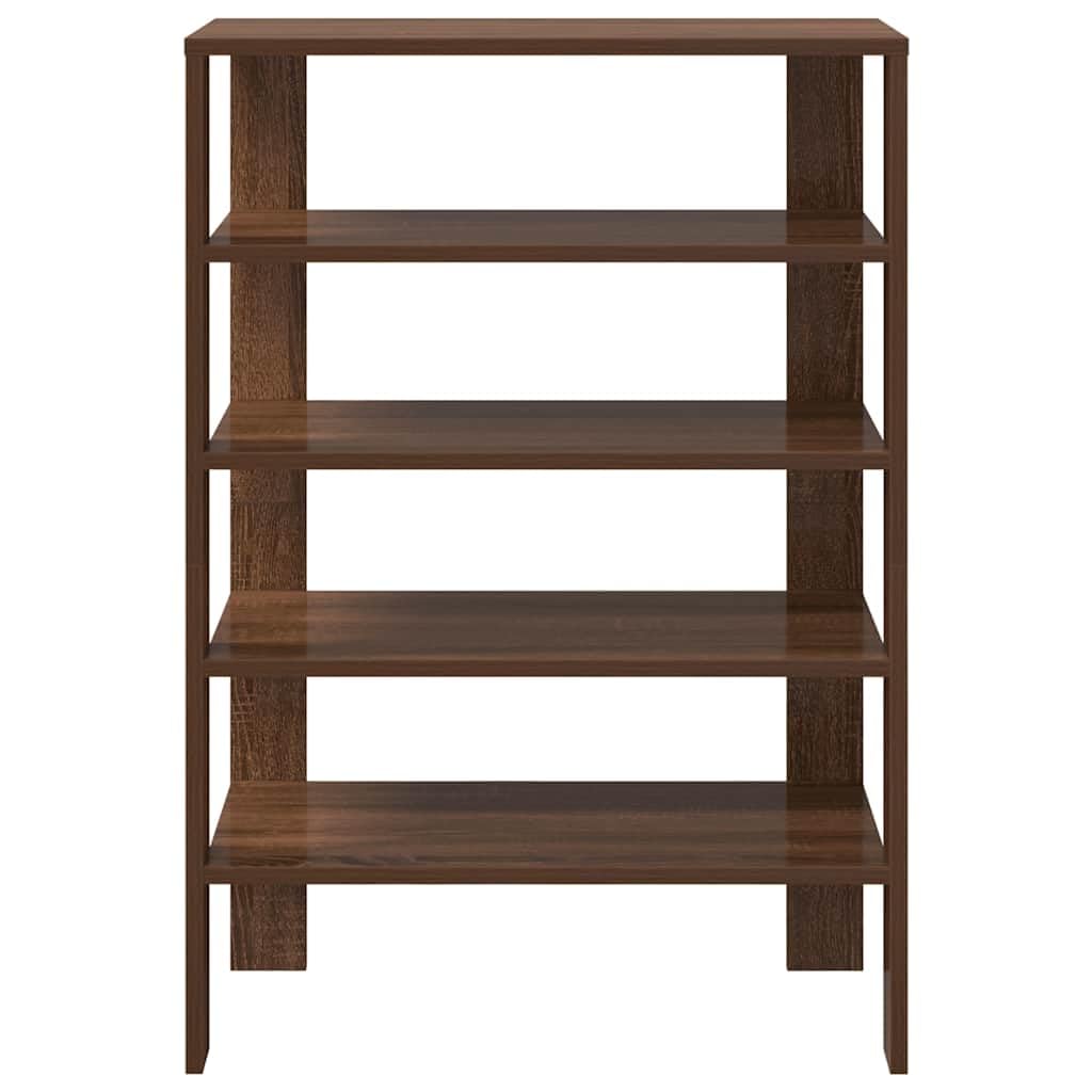 Schuhregal in Braun Eichen-Optik aus Holzwerkstoff, 61 x 32 x 87,5 cm, 60 kg Tragkraft, schmal platzsparend für Flur, Diele, Eingangsbereich, ordentliche Aufbewahrung für Sneaker und Stiefel