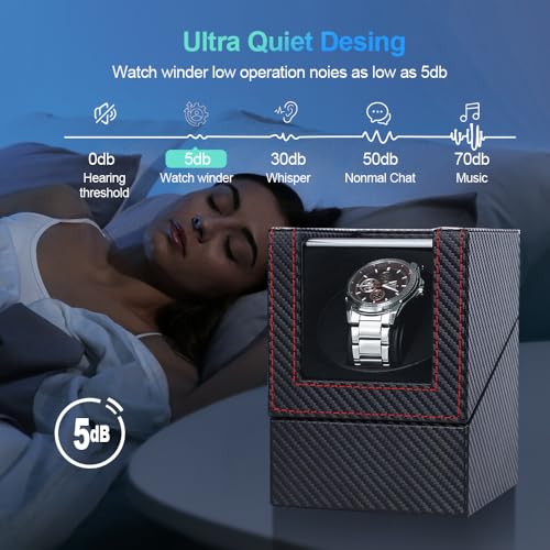 automatic watch windersingle watch winder for women39s and men39s watcheswatch shaker with japanese quiet motorbattery powered or ac adapter