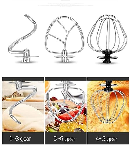 ZHJOPP Stand Mixer, Food Mixer, Electric Stainless Steel Mixing Bowl, 6 Adjustable Speeds for Cakes, Batters, Breads, Desserts, Etc. - Image 5