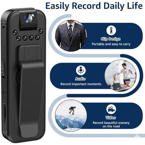 Image of DDLC 2MP WiFi Mini Pocket Camera 1080P Full HD Wearable Body Cam with Audio & Video Recording 32GB SD Card Support | Motion Alert | Loop Recording Portable Indoor | Outdoor Security Cam (Pocket Cam)