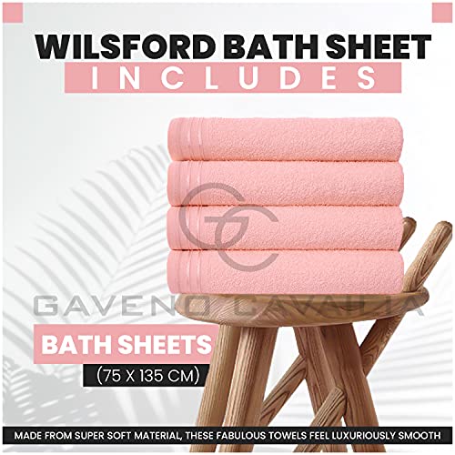 Extra Soft Egyptian Cotton Bath Towel Set - Blush Pink, 4 Pack - Image 3