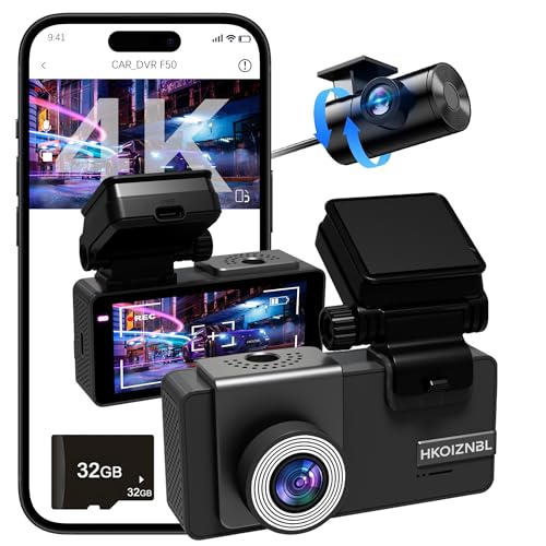 Dash Cam Front and Rear, 4K UHD Dual Channel Dash Cam