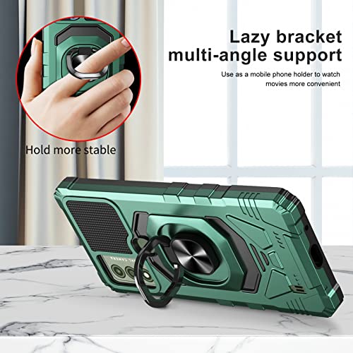 Ailiber Phone Case For Wiko Voix, Wiko Voix U616At Case With Tempered Glass Screen Protector, Ring Kickstand For Magnetic Car Mount, Military Grade Shockproof Protective Cover For Wiko Voix-Green #TOP1
