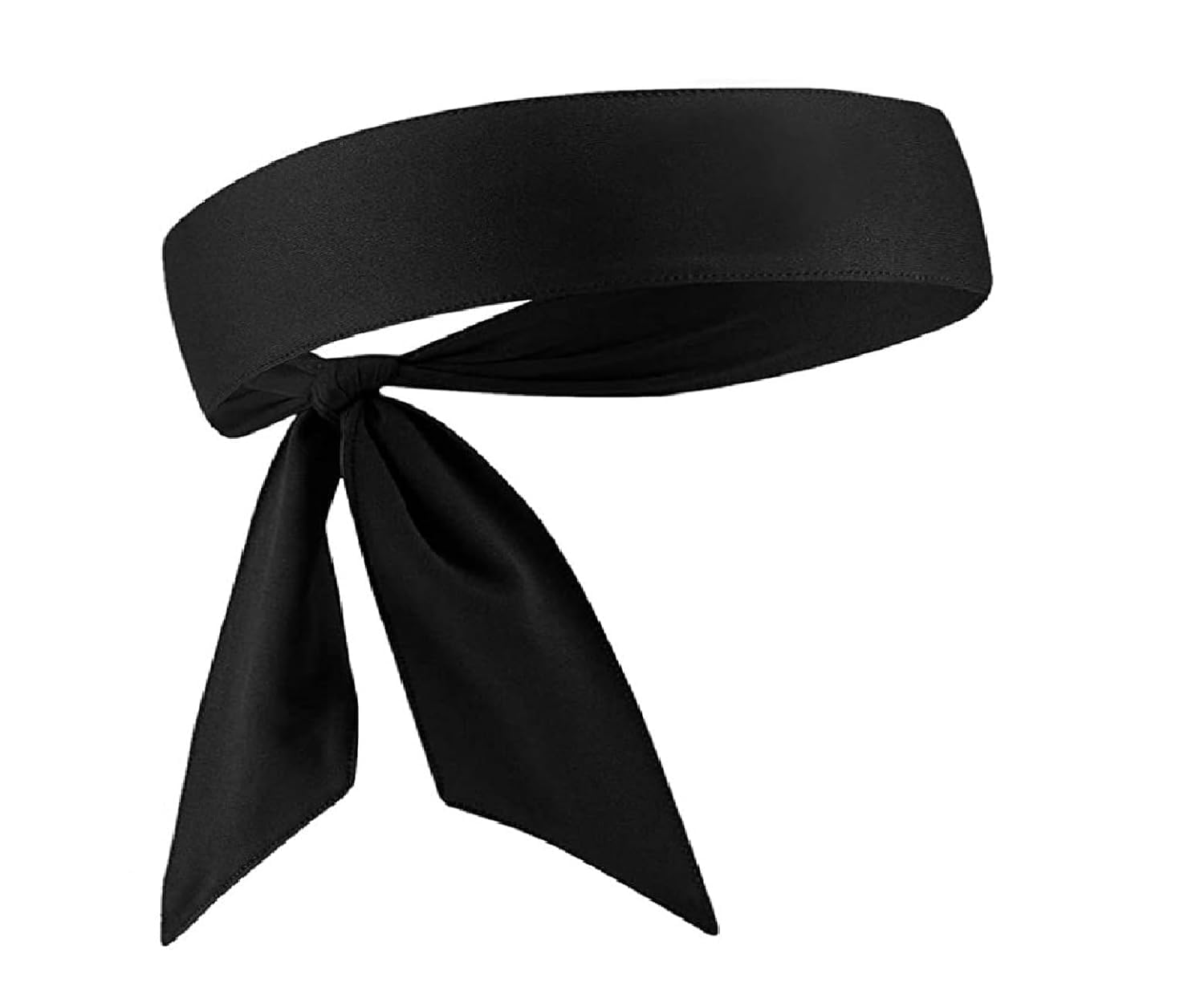 Sweat Polyester Wicking Tie Headband - Bandana for Sports, Running, Football, Workout - Pirate Bandana, Black Sweat Band for Men
