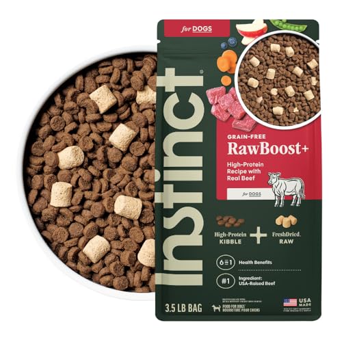 Instinct RawBoost, Natural Dry Dog Food with Freeze-Dried Pieces, High Protein, Grain-Free Recipe - Real Beef, 3.5 lb. Bag