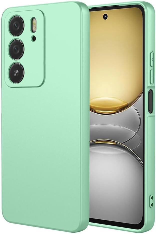 Movilear Funda Carcasa de Silicona Líquida para Realme C75 4G / Realme 14X 5G, Interior de Microfibra Antigolpes Protección Gel Ultra Suave de Goma a Prueba de Choques y Arañazos FSUA (Verde)