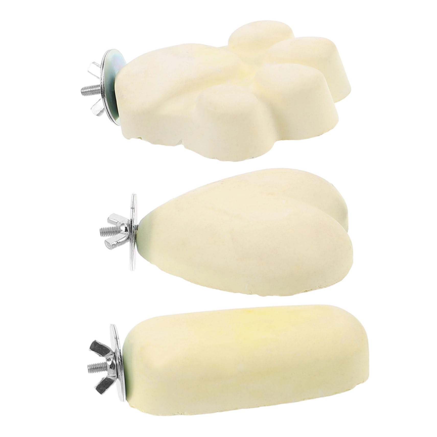 Perche pour oiseaux COLLBATH | Lot de 3 accessoires de cage jaune pour perruche